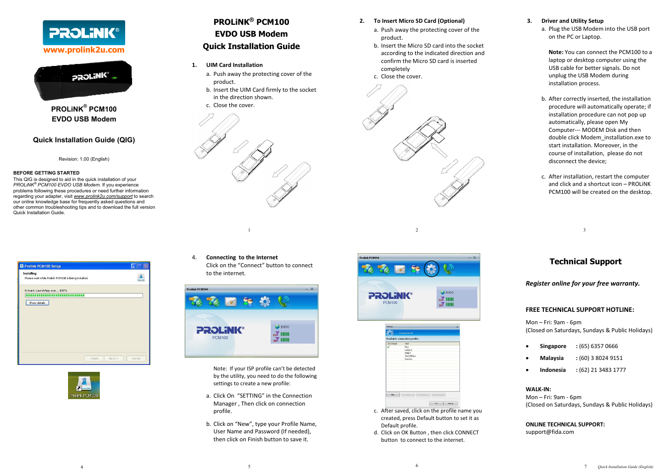 PROLiNK PCM100 User Manual | 2 pages