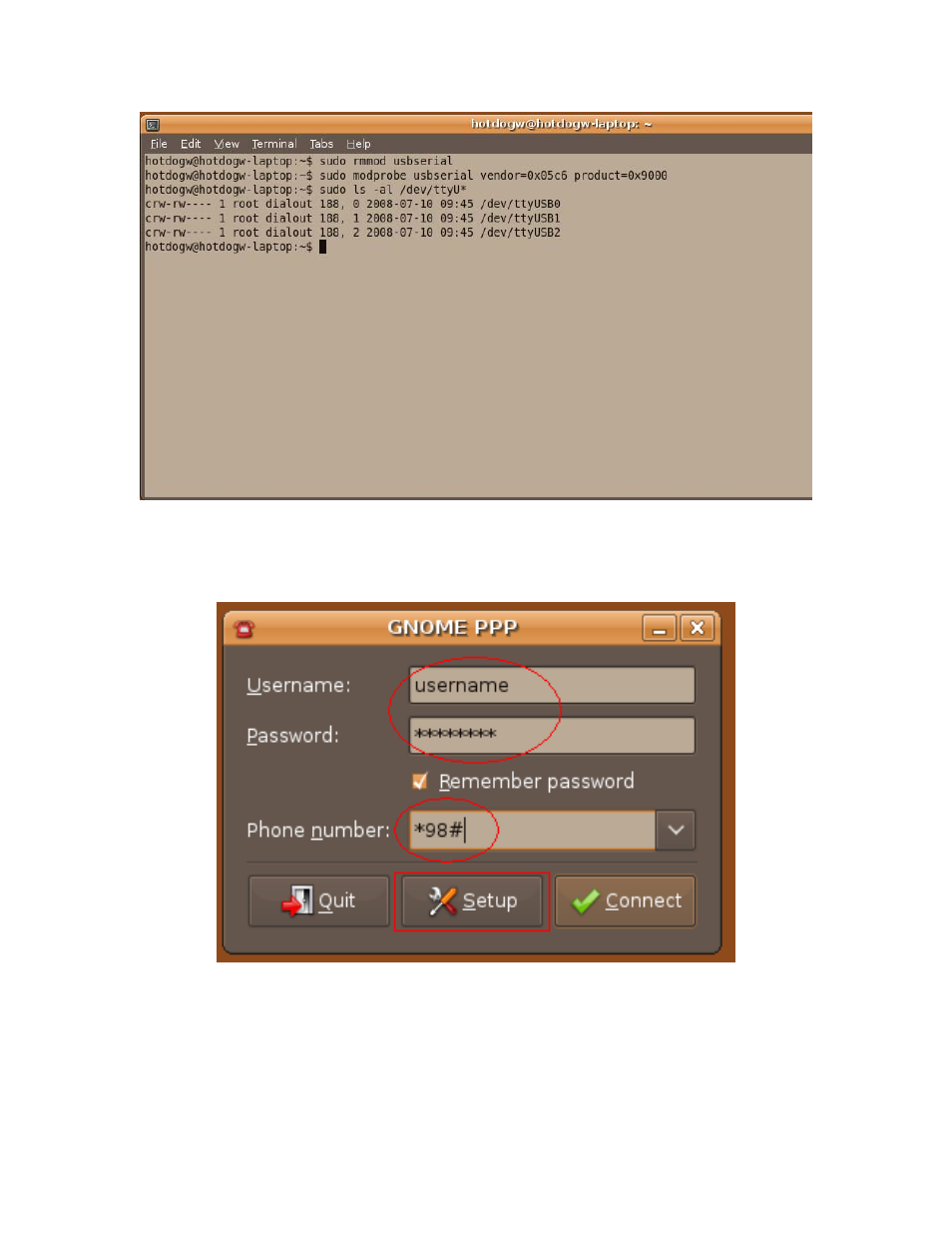 Dev/ttyusb2 | PROLiNK PHS100 Linux Installation Guide User Manual | Page 12 / 16