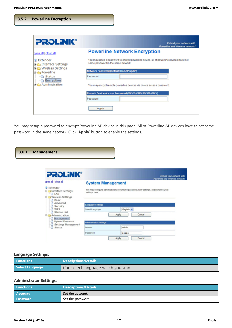 PROLiNK PPL1202N Quick Installation Guide User Manual | Page 17 / 99