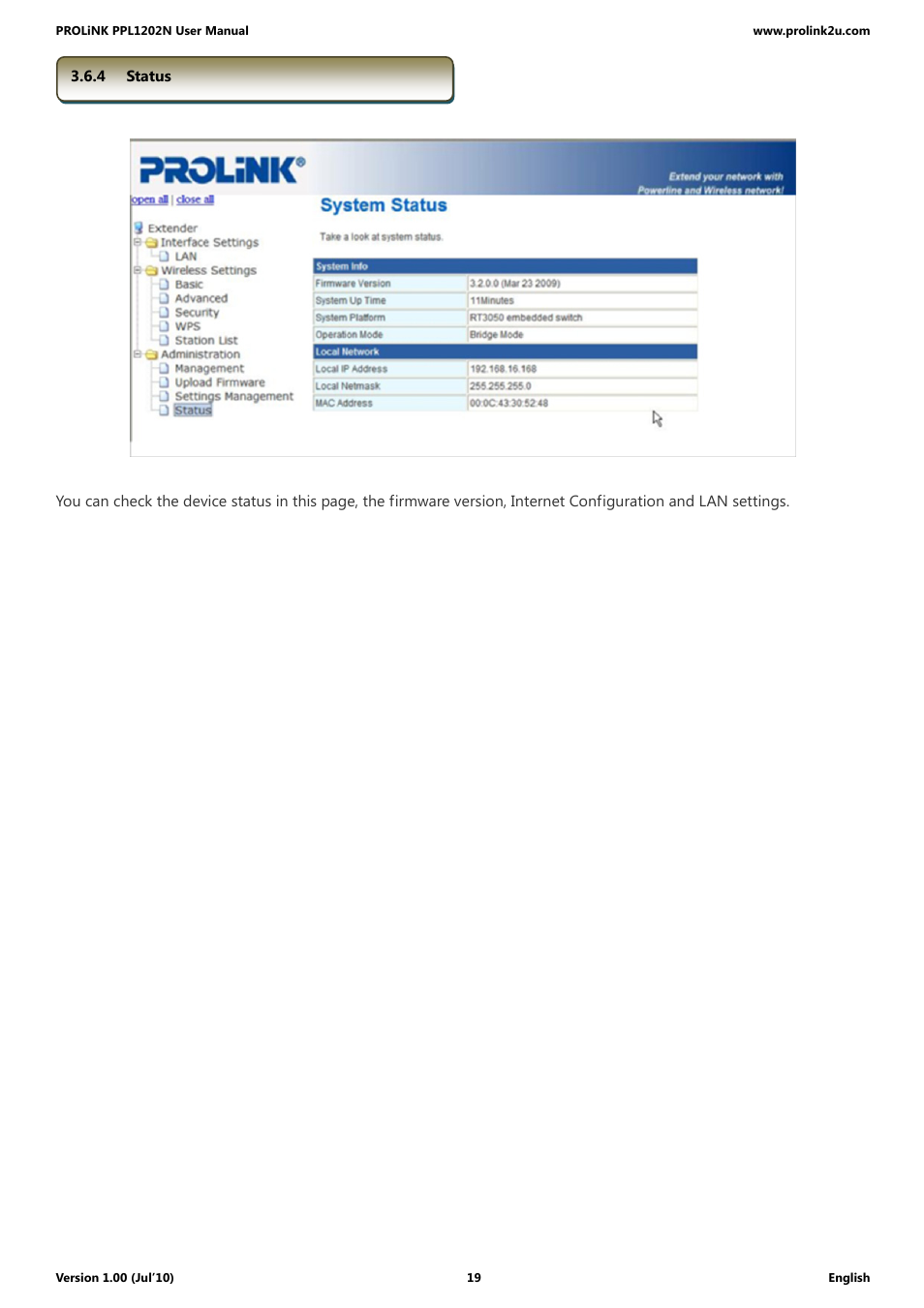 PROLiNK PPL1202N Quick Installation Guide User Manual | Page 19 / 99