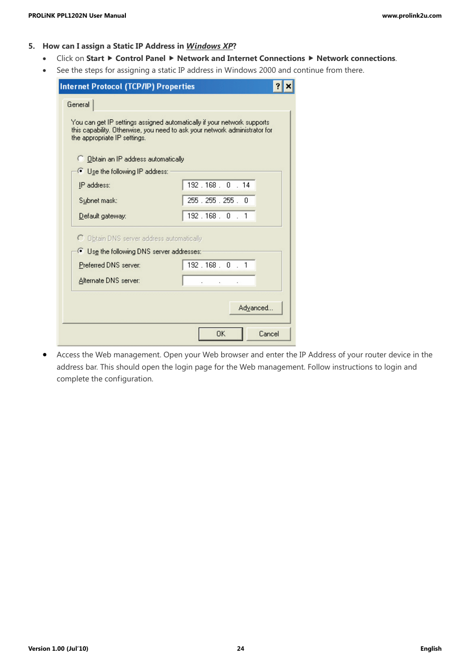 PROLiNK PPL1202N Quick Installation Guide User Manual | Page 24 / 99