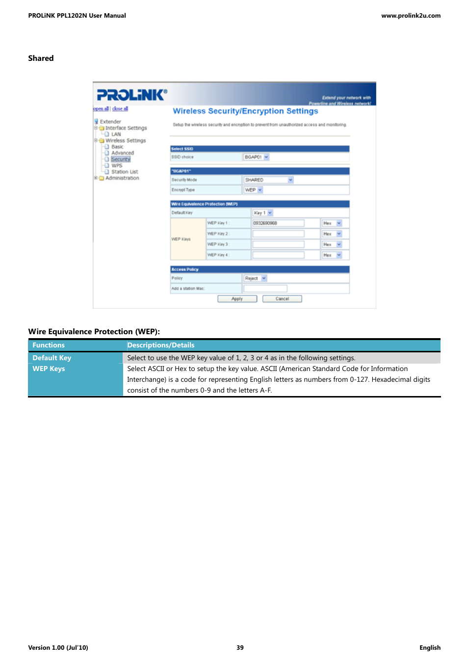 PROLiNK PPL1202N Quick Installation Guide User Manual | Page 39 / 99