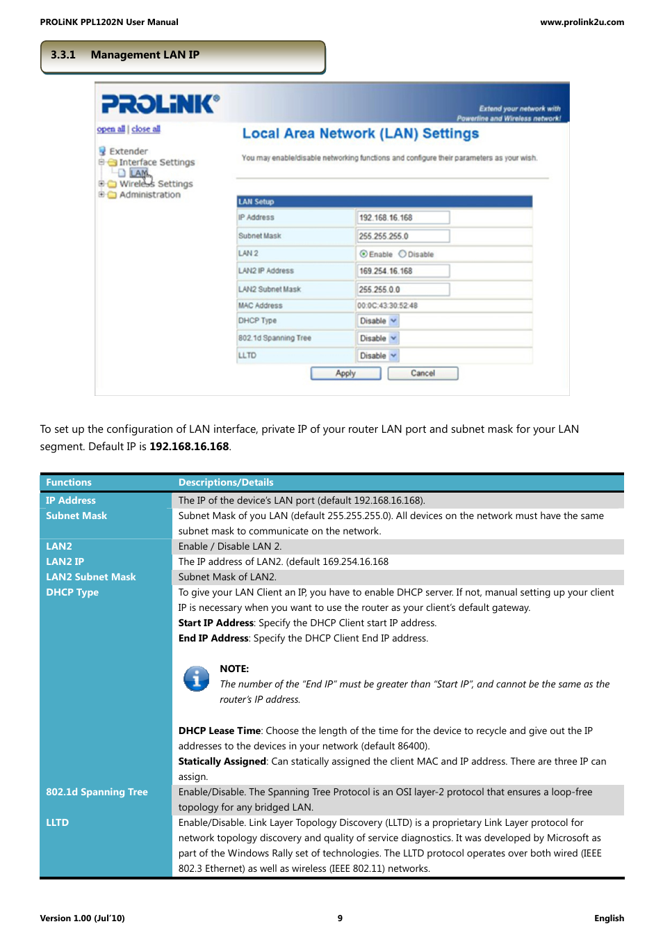 PROLiNK PPL1202N Quick Installation Guide User Manual | Page 9 / 99