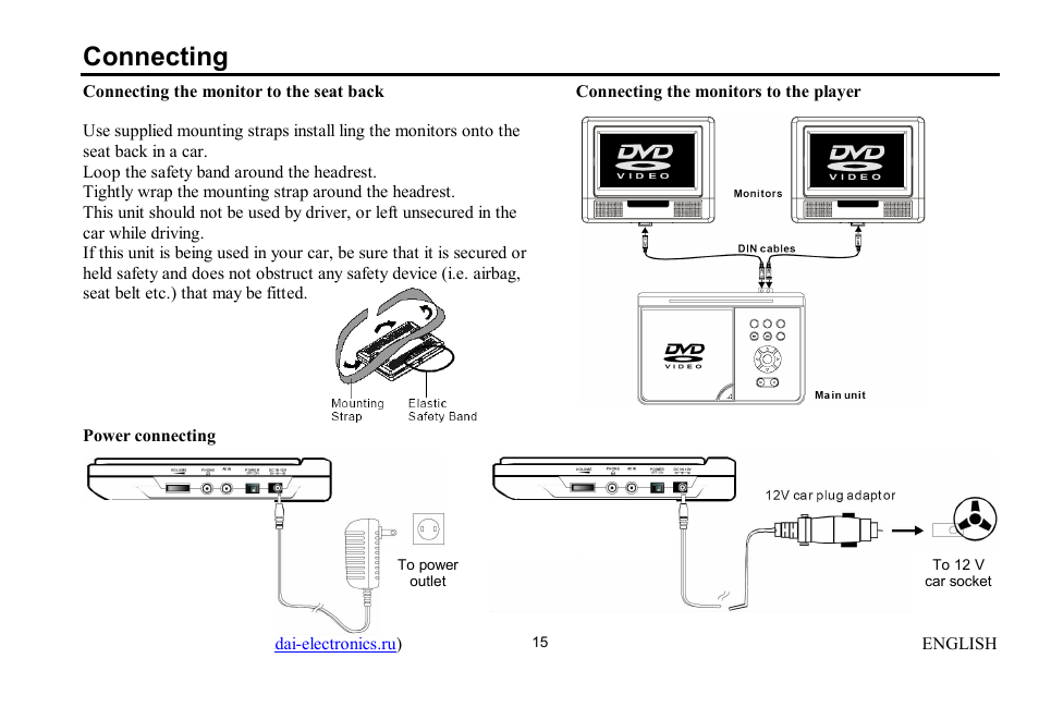 Connecting | Hyundai H-LCDVD704 User Manual | Page 15 / 64
