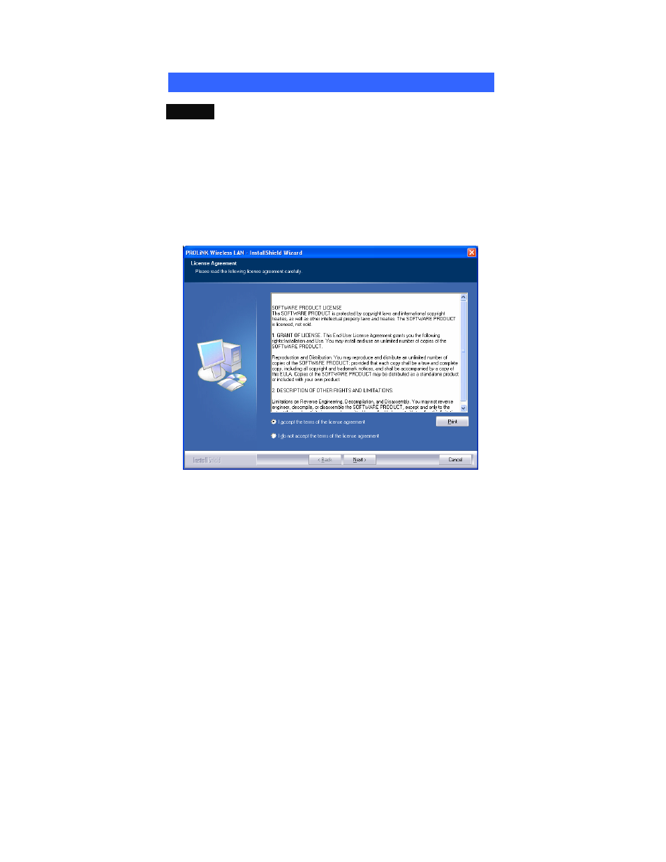 Windows 2000/xp installation, Install the software | PROLiNK WN2000 Wireless-N User Manual User Manual | Page 8 / 85
