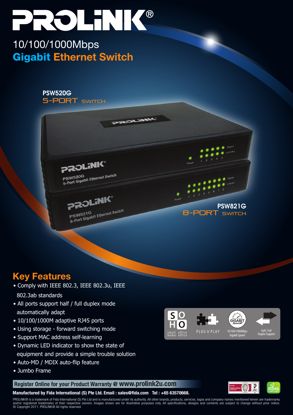 PROLiNK PSW821G User Manual | 1 page