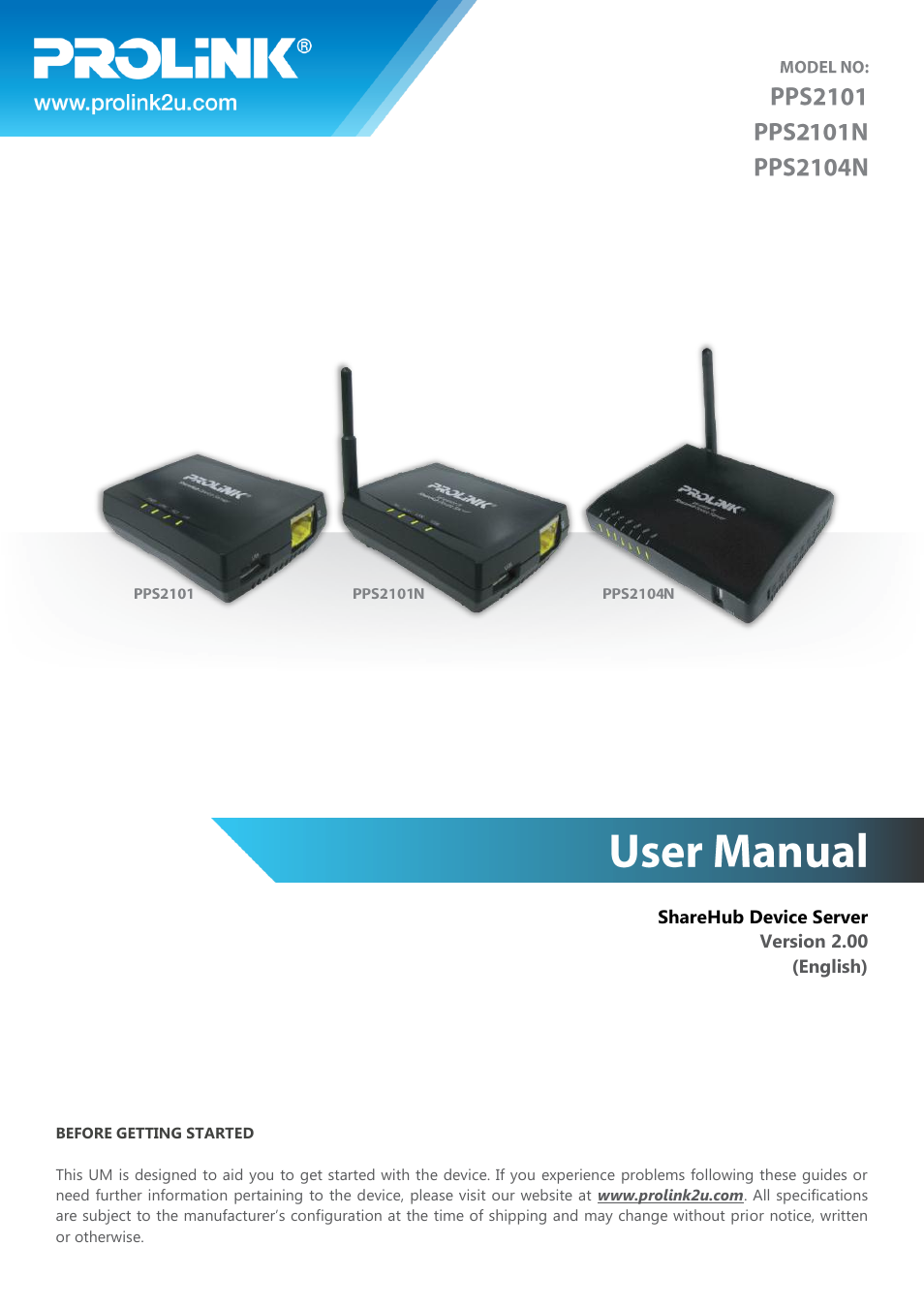 PROLiNK PPS2104N User Manual User Manual | 33 pages