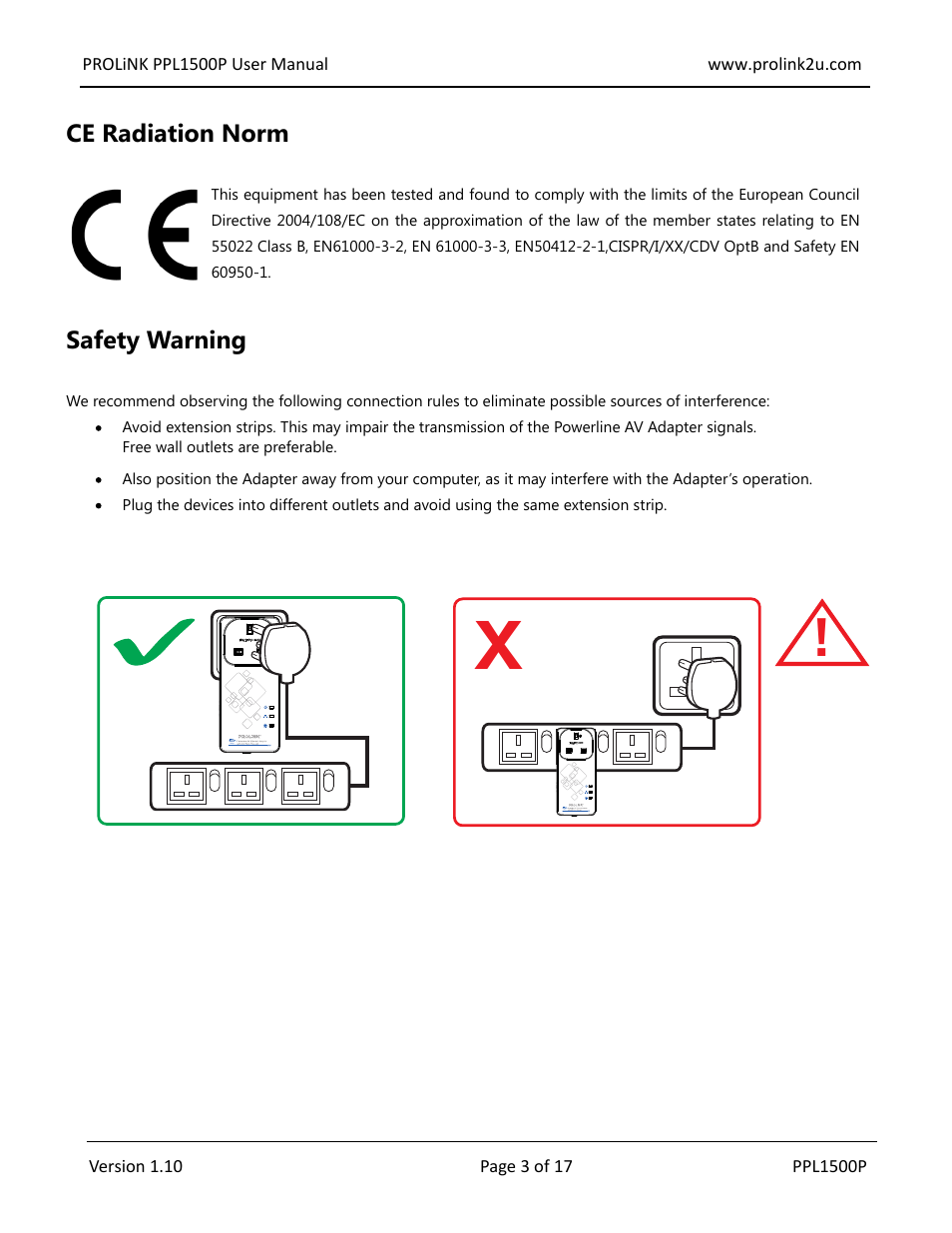 PROLiNK PPL1500P User Manual User Manual | Page 3 / 17