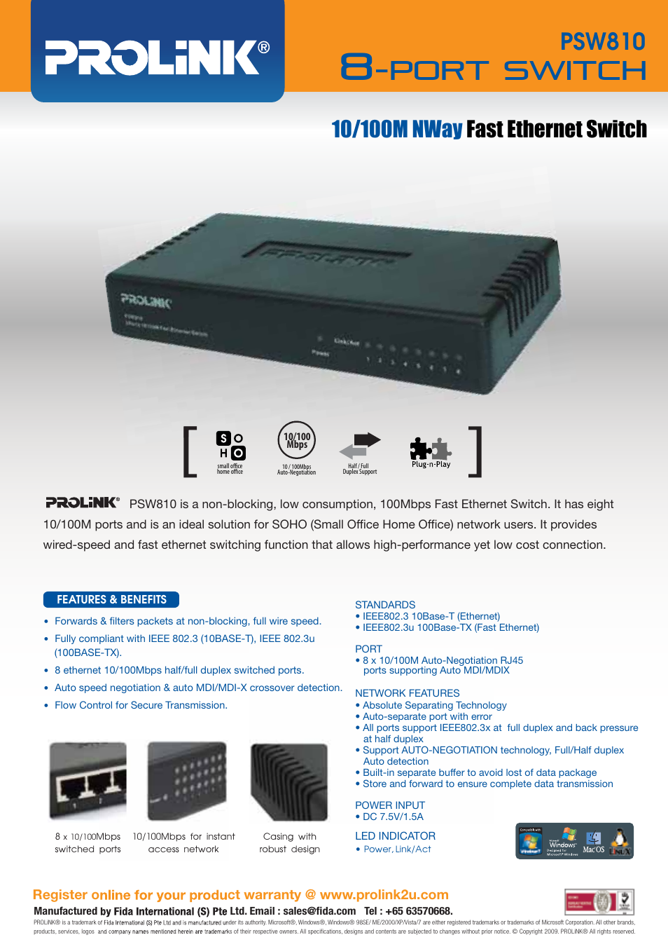 PROLiNK PSW810 User Manual | 1 page