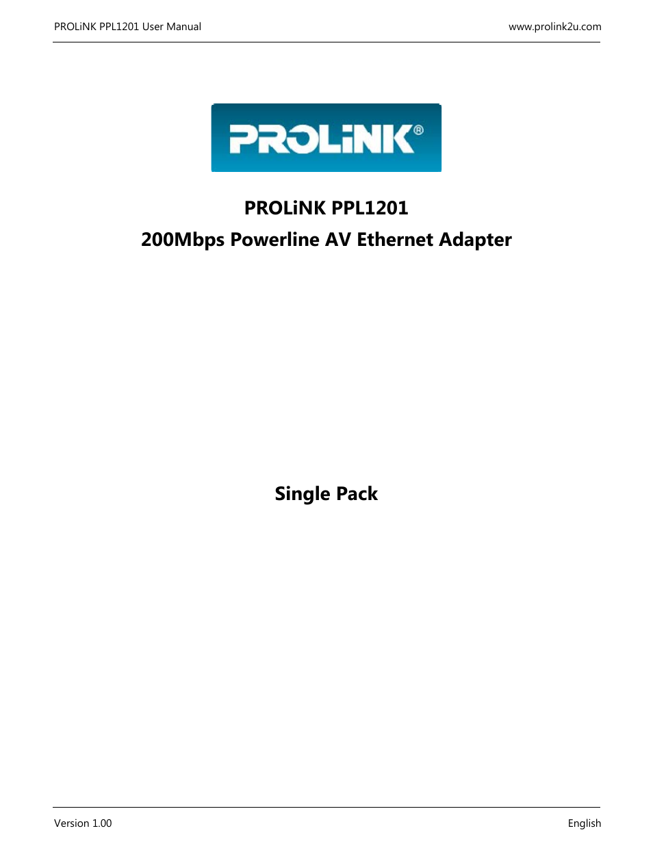 PROLiNK PPL1201 User Manual User Manual | 60 pages