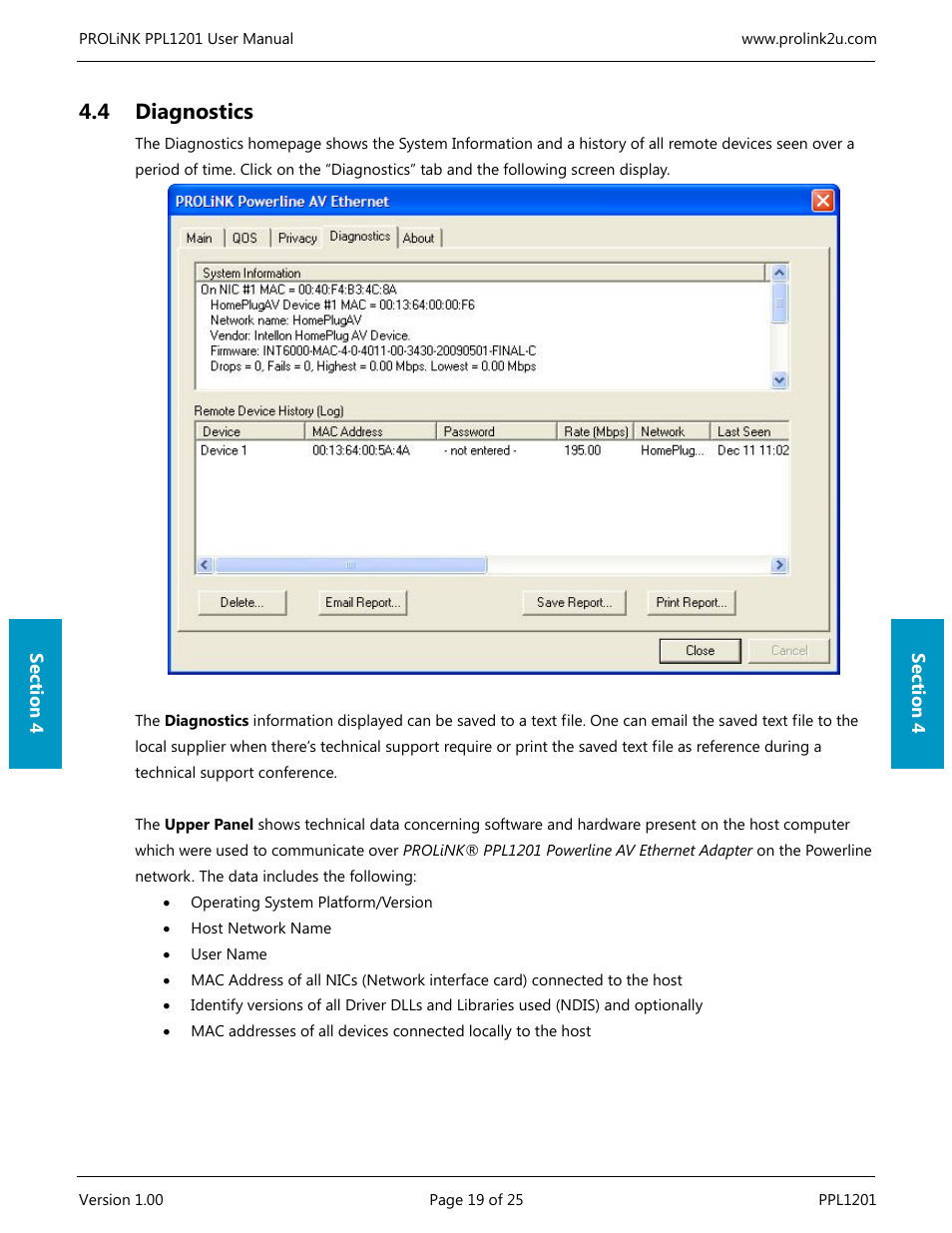 4 diagnostics | PROLiNK PPL1201 User Manual User Manual | Page 24 / 60