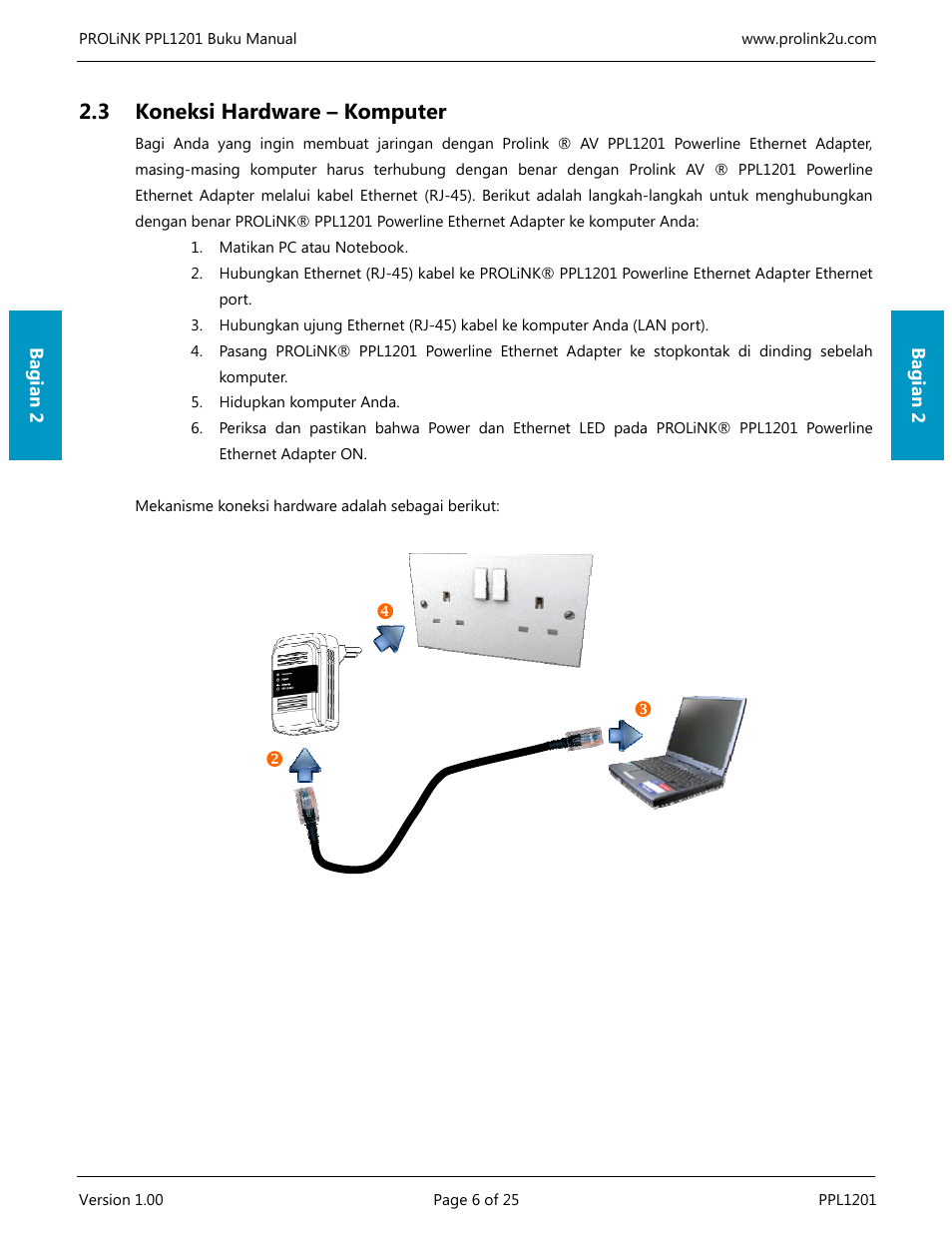 3 koneksi hardware – komputer | PROLiNK PPL1201 User Manual User Manual | Page 41 / 60