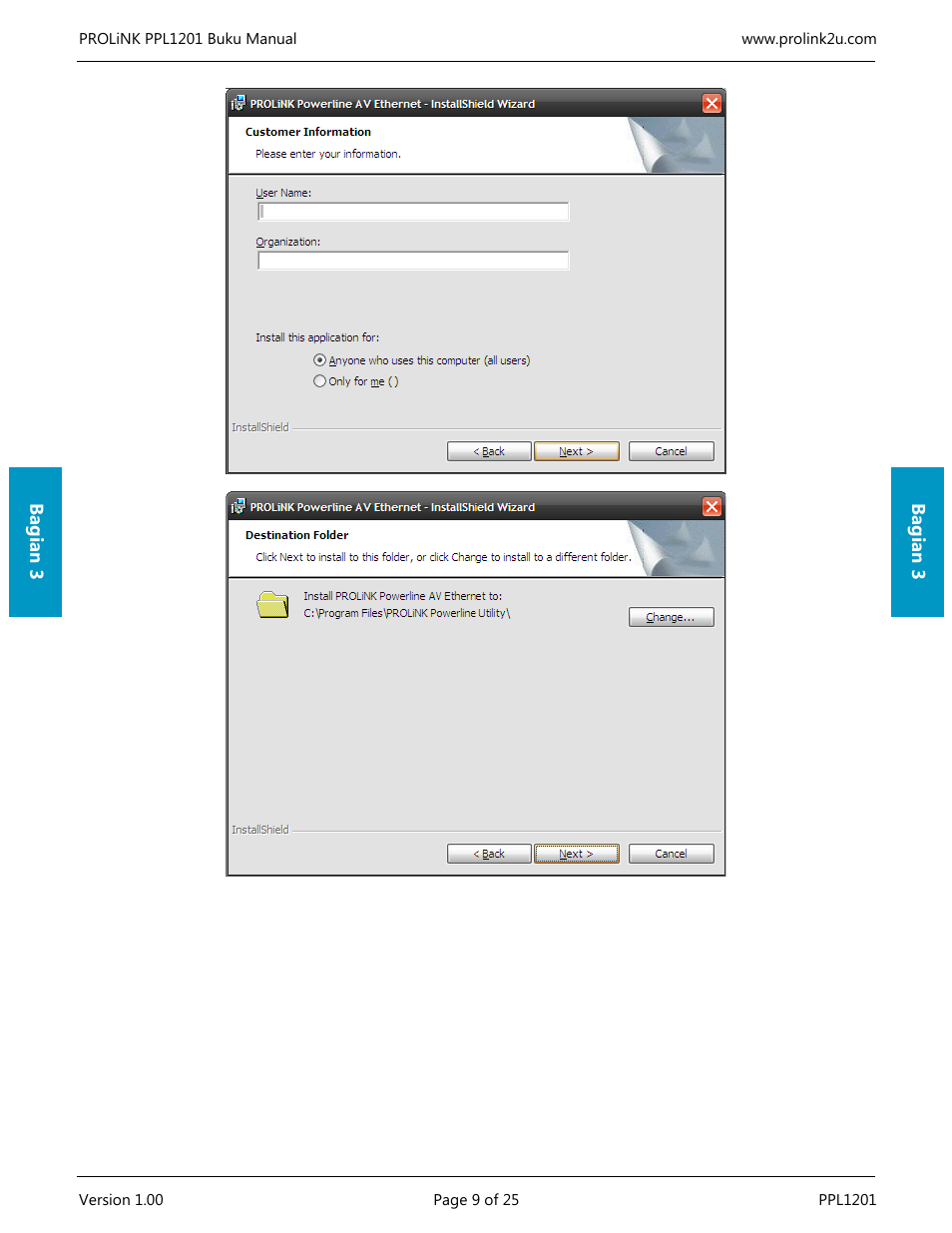 Bagian 3 | PROLiNK PPL1201 User Manual User Manual | Page 44 / 60