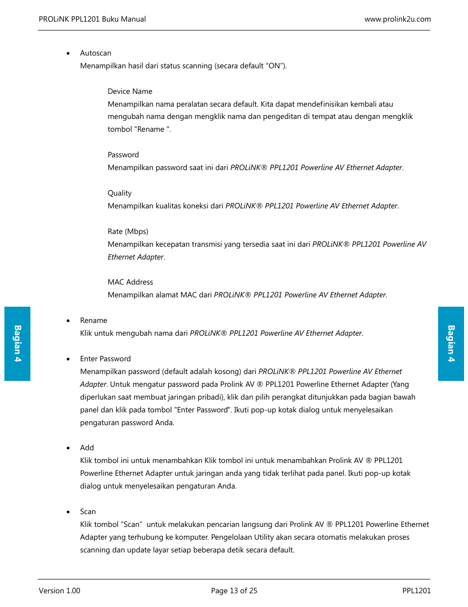 PROLiNK PPL1201 User Manual User Manual | Page 48 / 60