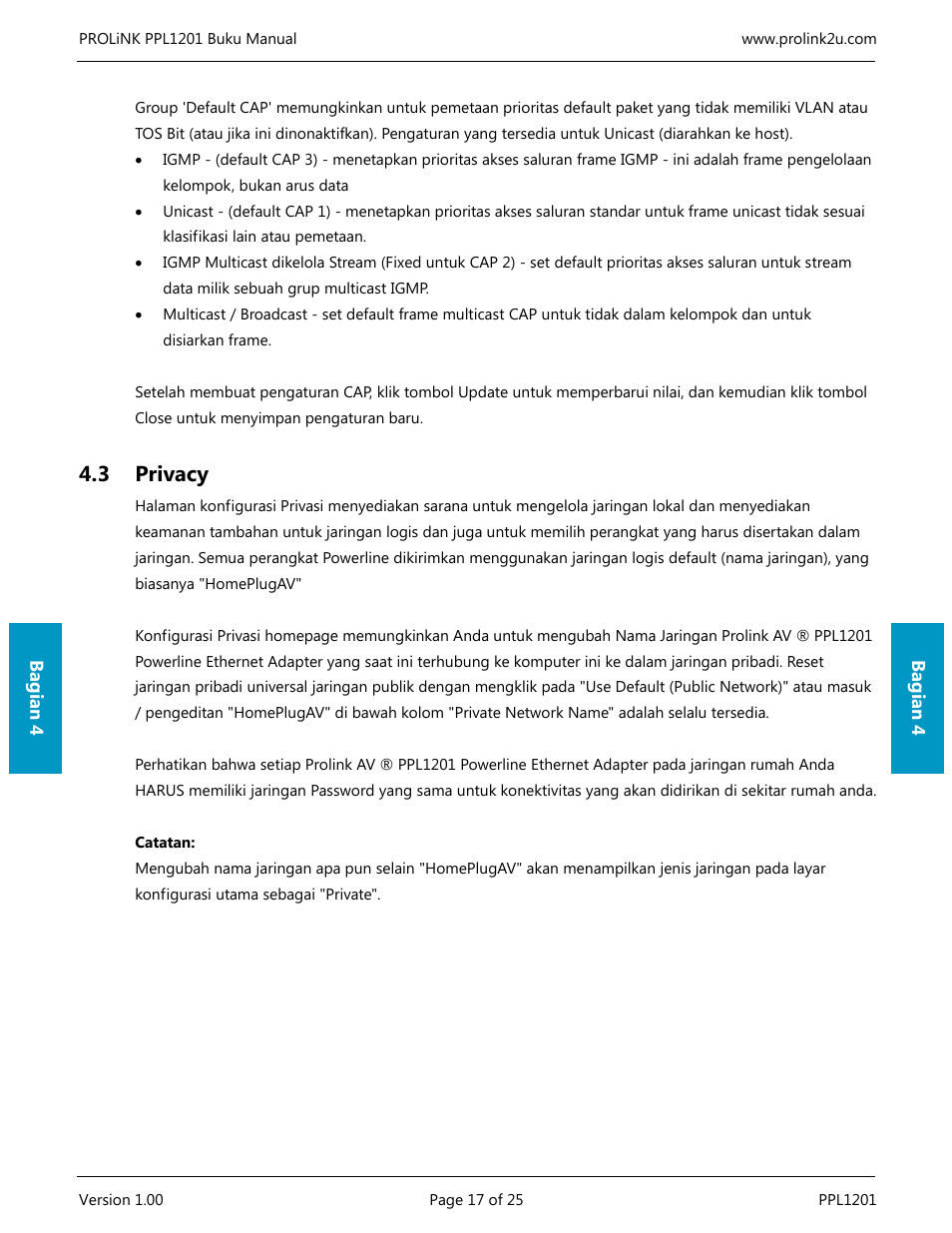 3 privacy | PROLiNK PPL1201 User Manual User Manual | Page 52 / 60