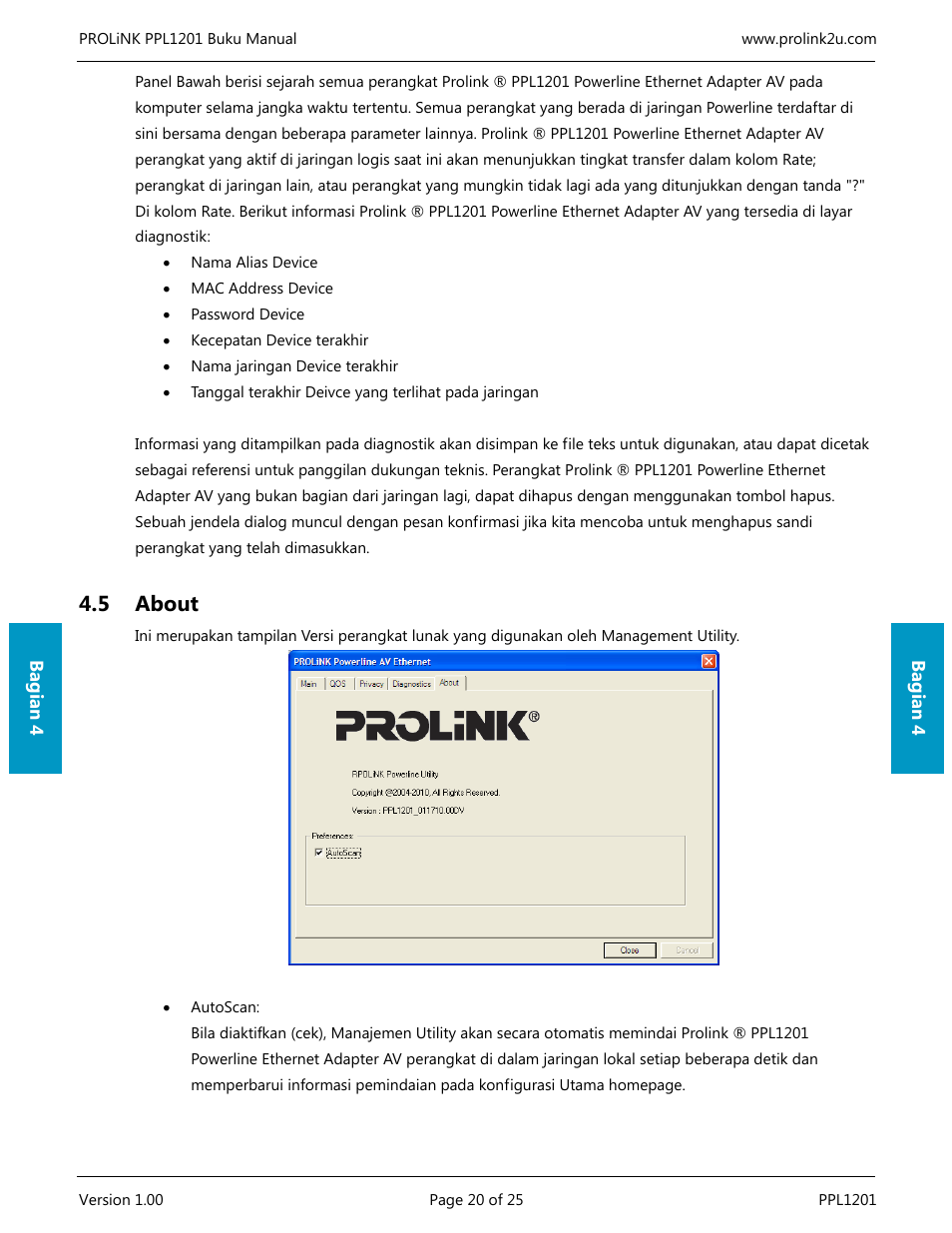 5 about | PROLiNK PPL1201 User Manual User Manual | Page 55 / 60