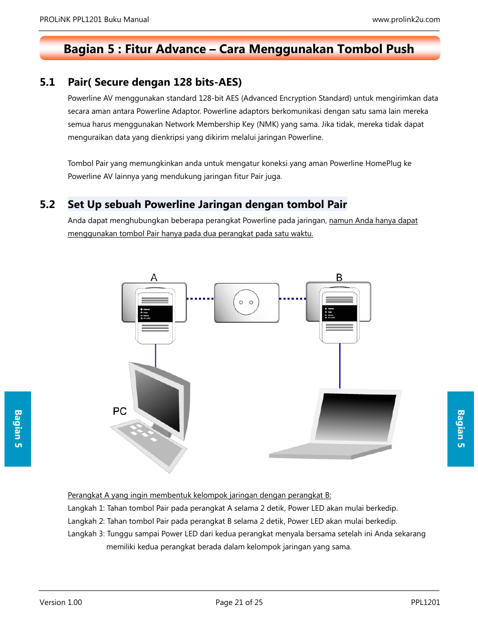 1 pair( secure dengan 128 bits-aes) | PROLiNK PPL1201 User Manual User Manual | Page 56 / 60