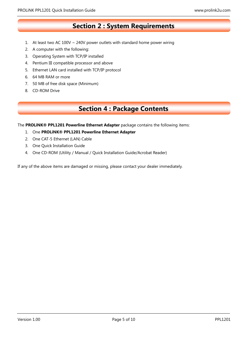 PROLiNK PPL1201 Quick Installation Guide User Manual | Page 5 / 20