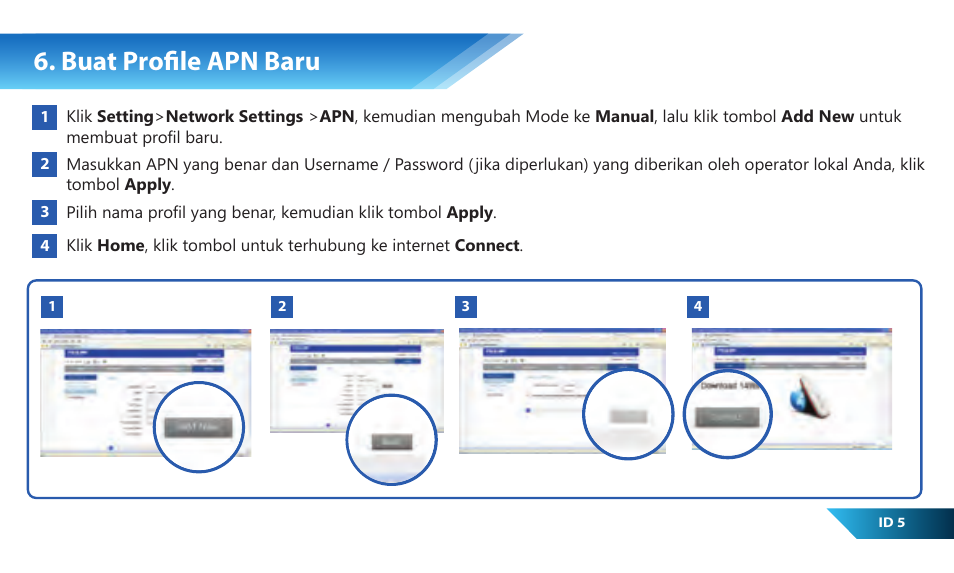 Buat profile apn baru | PROLiNK PLE901 User Manual | Page 10 / 16