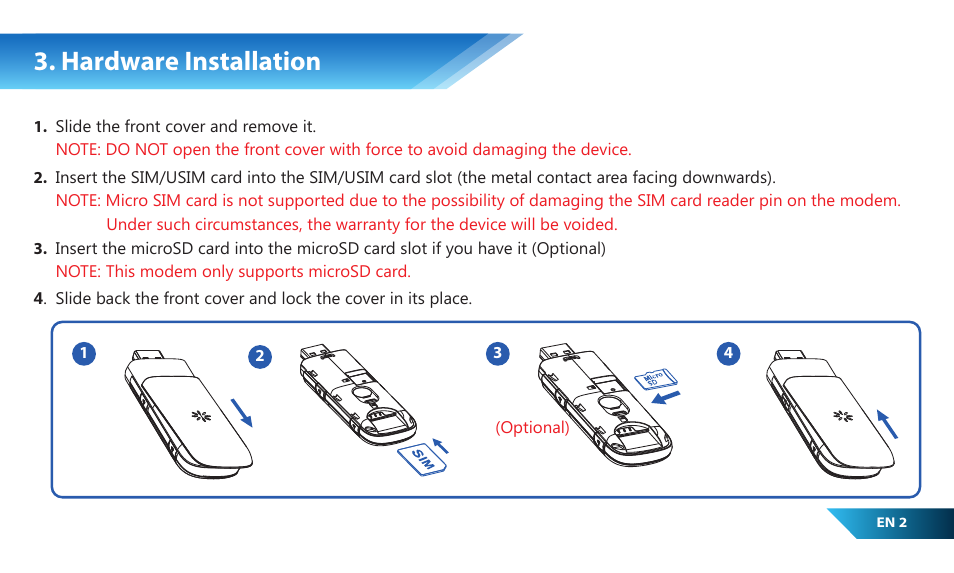 Hardware installation | PROLiNK PLE901 User Manual | Page 4 / 16