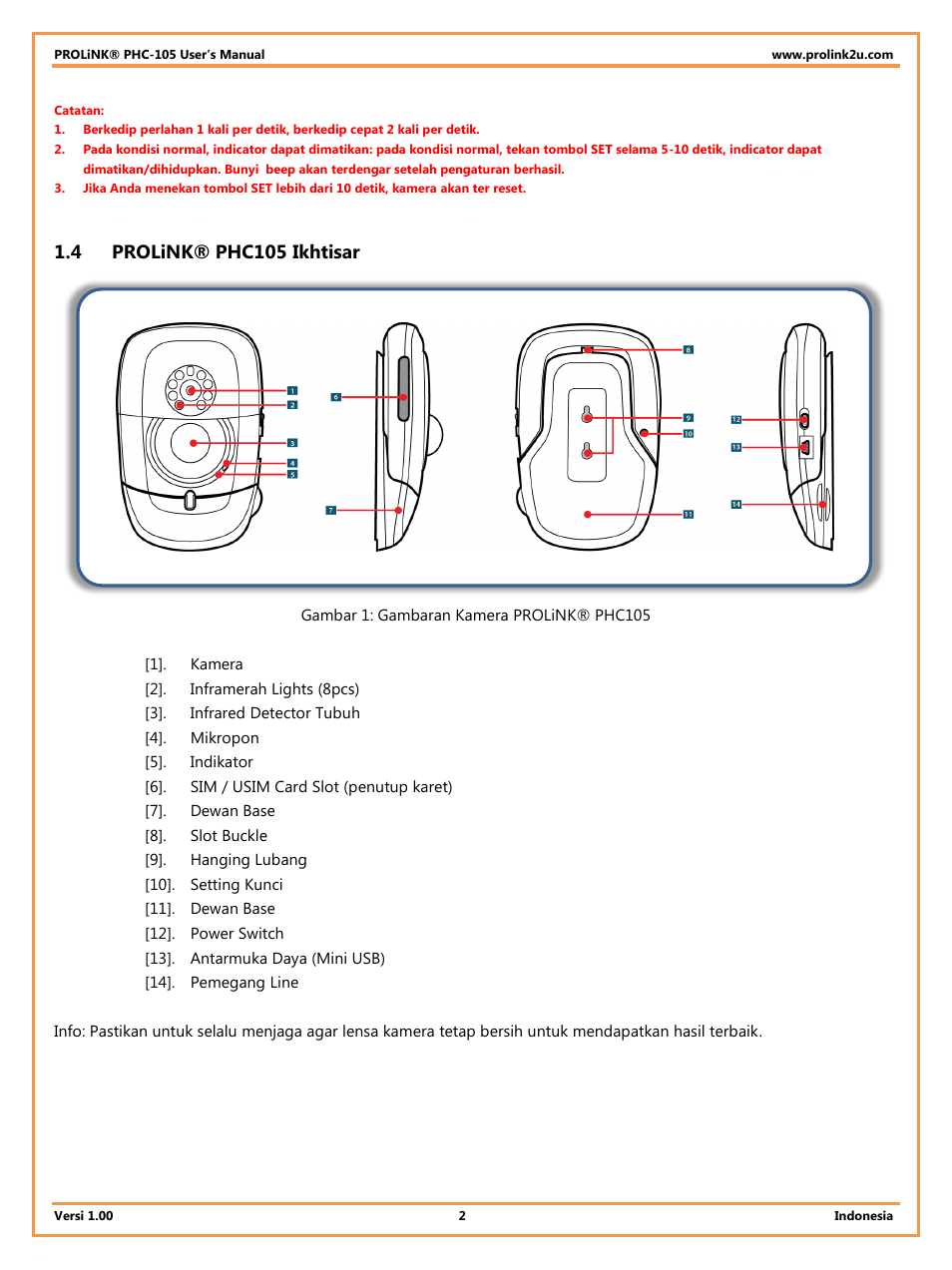 4 prolink® phc105 ikhtisar, Prolink® phc105 ikhtisar | PROLiNK PHC105 User Manual User Manual | Page 34 / 55