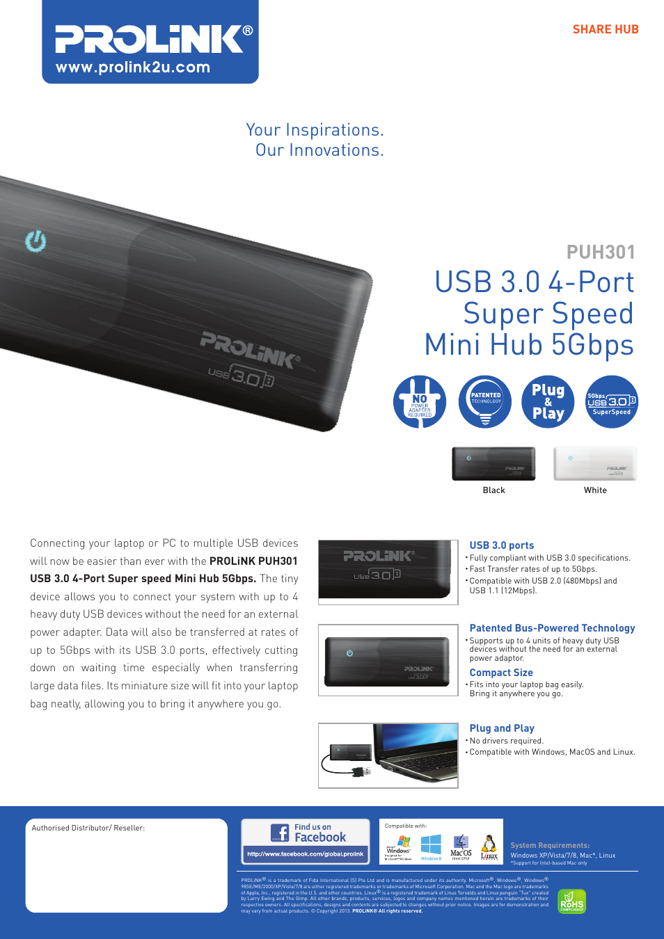 PROLiNK PUH301 User Manual | 1 page