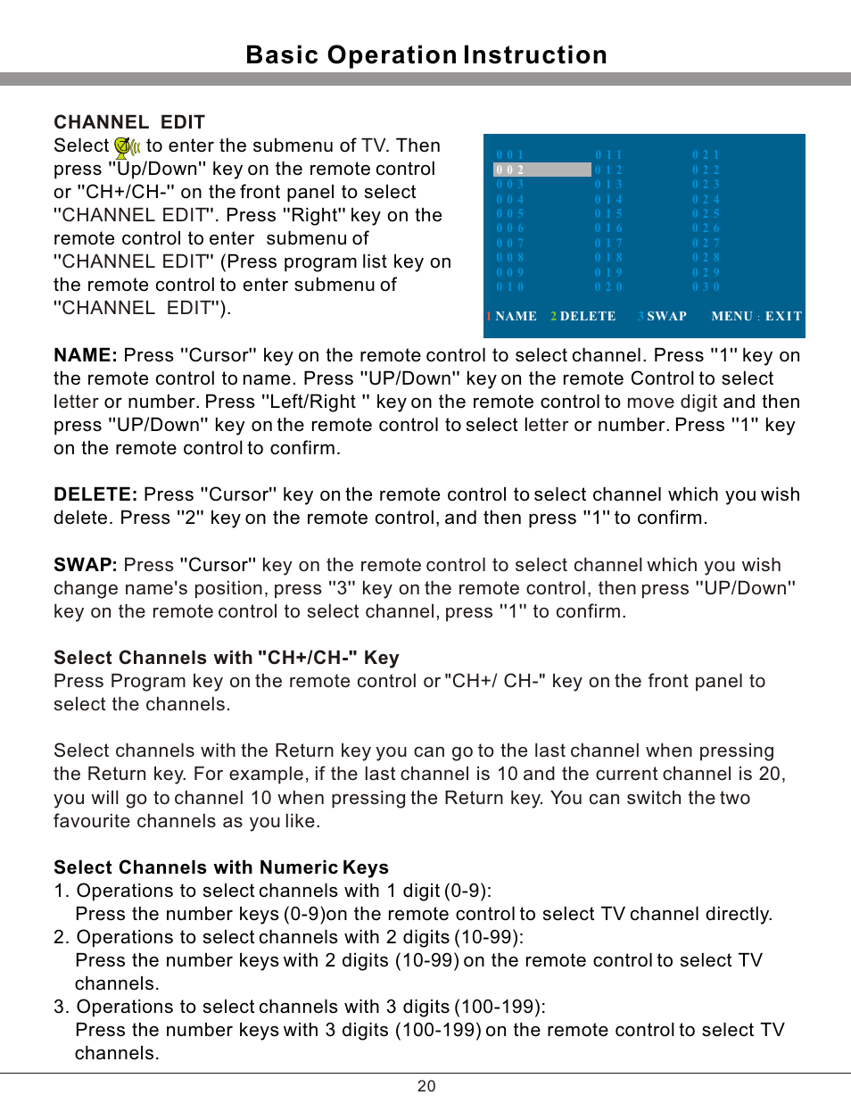 Т³гж 21, Basic operation instruction | PROLiNK PRO3201TW User Manual | Page 21 / 23
