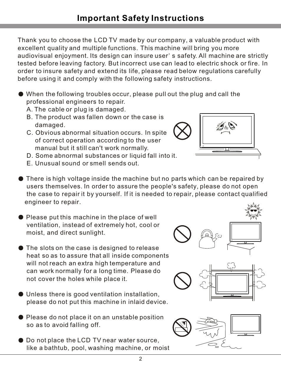 Т³гж 3, Important safety instructions | PROLiNK PRO3201TW User Manual | Page 3 / 23