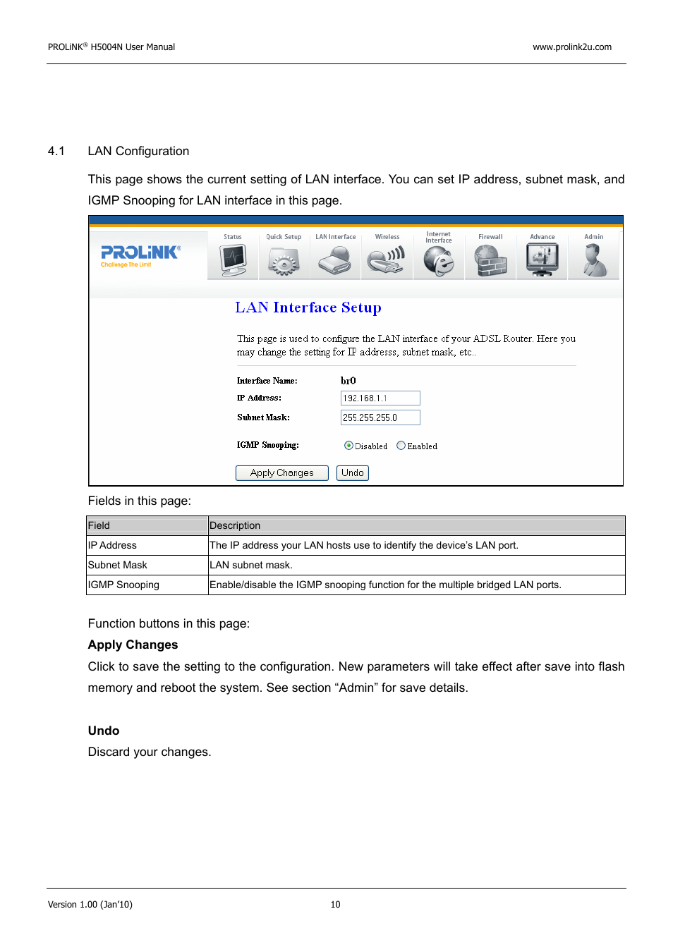 PROLiNK H5004N Wireless-N User Manual | Page 11 / 68
