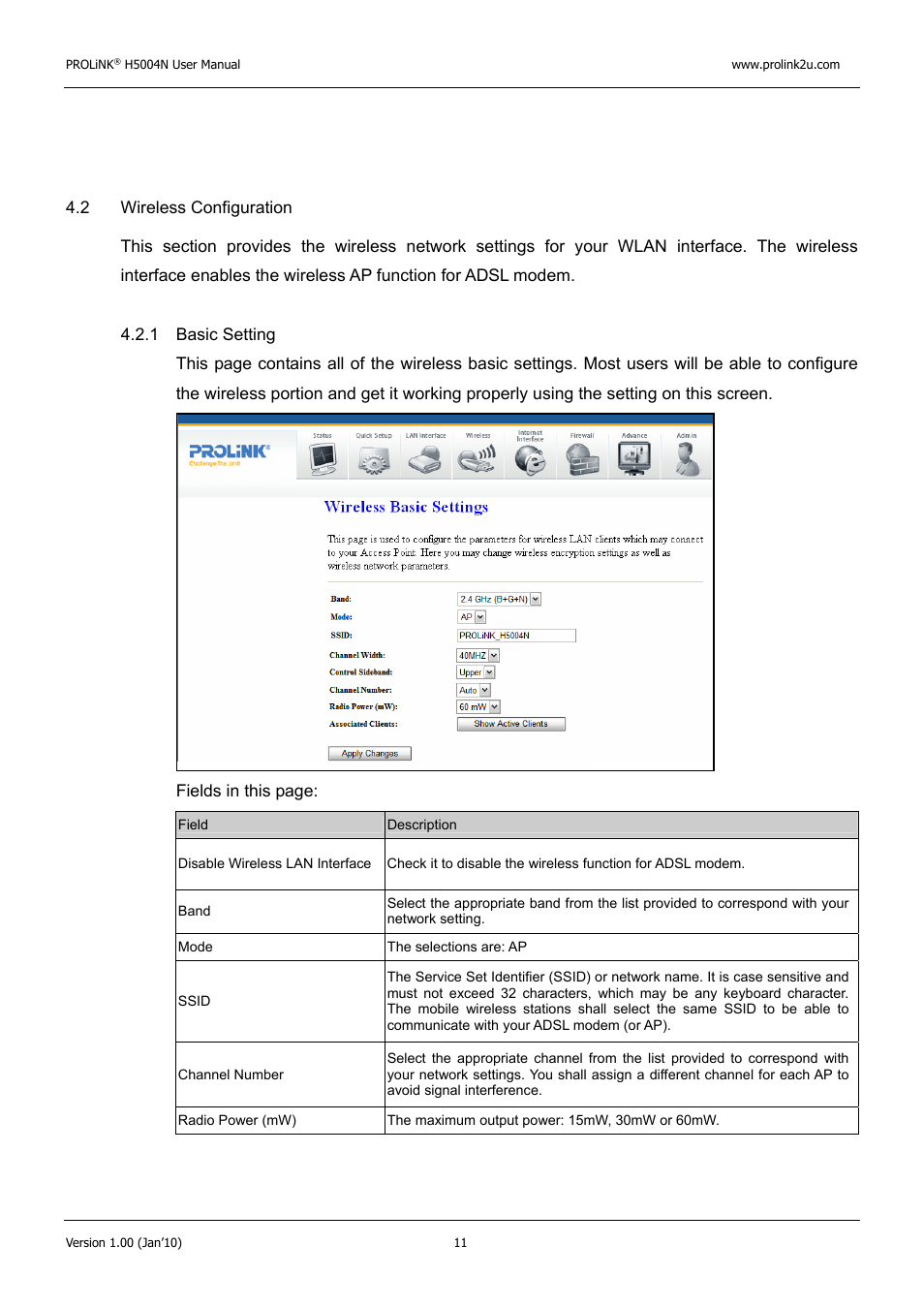 PROLiNK H5004N Wireless-N User Manual | Page 12 / 68
