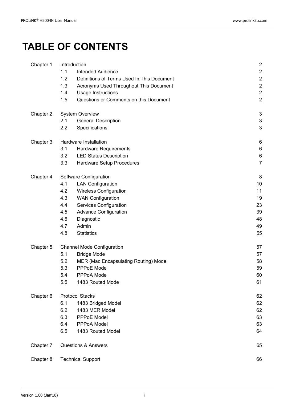 PROLiNK H5004N Wireless-N User Manual | Page 2 / 68