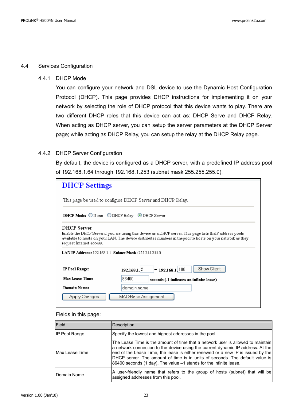 PROLiNK H5004N Wireless-N User Manual | Page 24 / 68