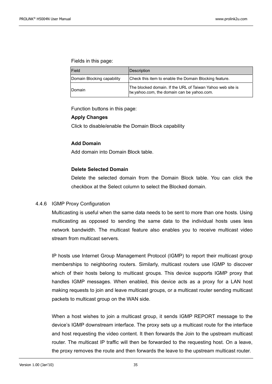 PROLiNK H5004N Wireless-N User Manual | Page 36 / 68