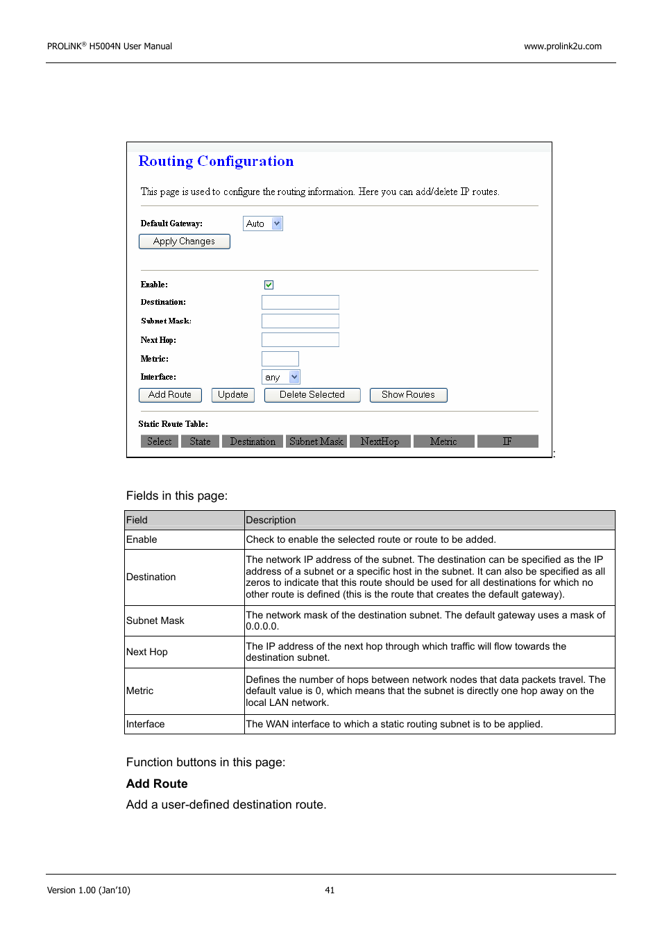 PROLiNK H5004N Wireless-N User Manual | Page 42 / 68