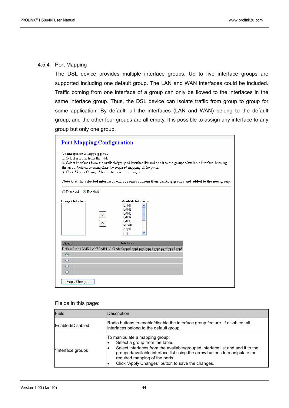 PROLiNK H5004N Wireless-N User Manual | Page 45 / 68