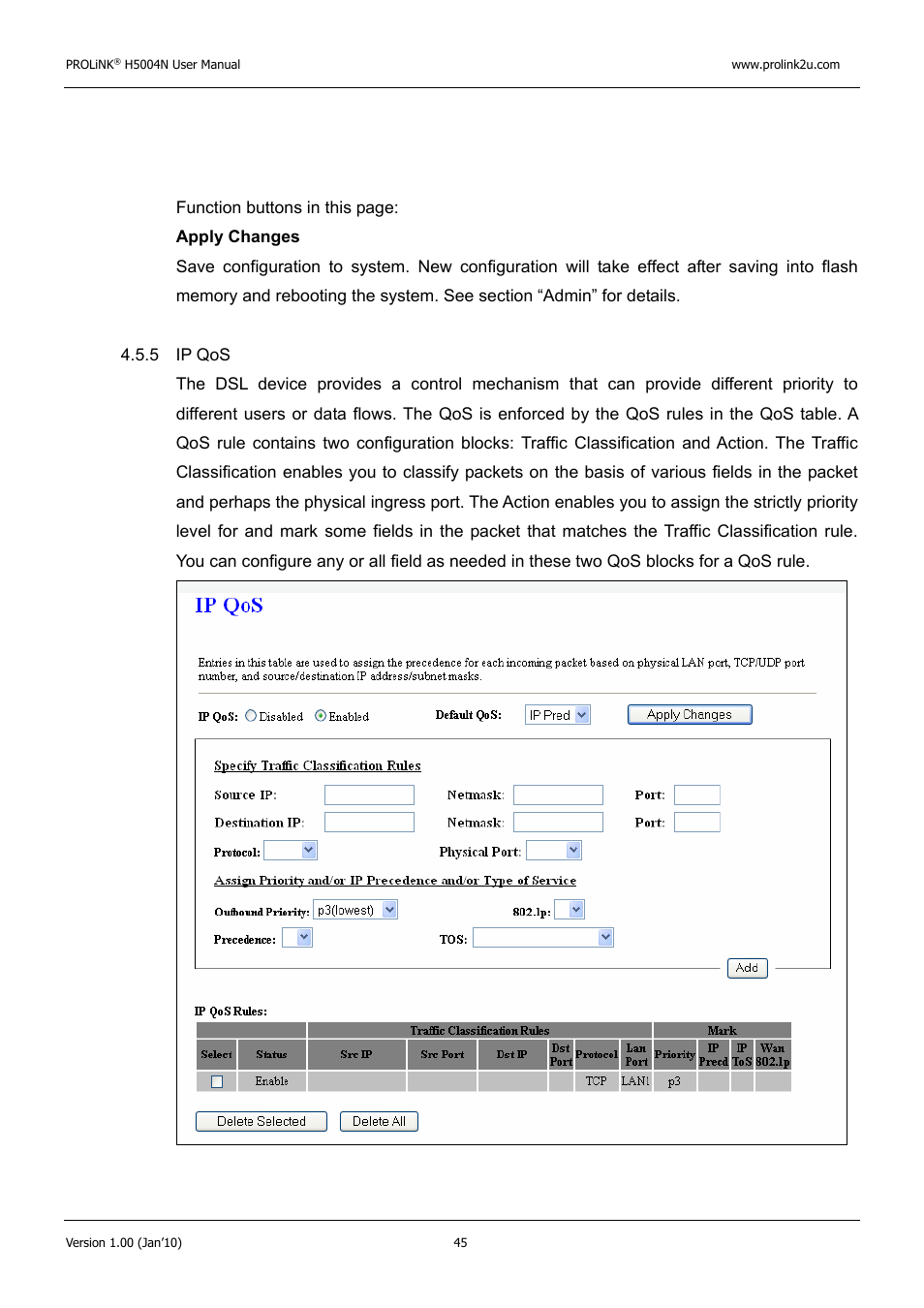 PROLiNK H5004N Wireless-N User Manual | Page 46 / 68
