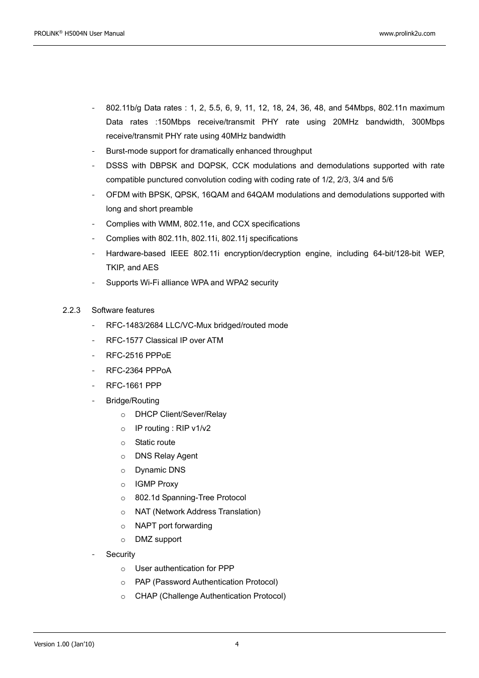 PROLiNK H5004N Wireless-N User Manual | Page 5 / 68