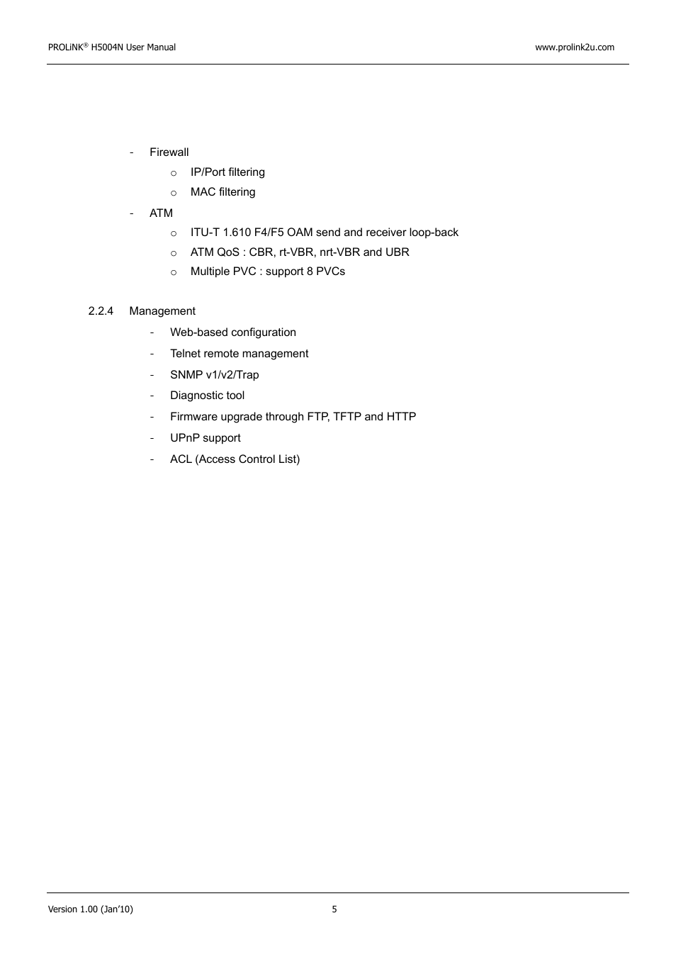PROLiNK H5004N Wireless-N User Manual | Page 6 / 68