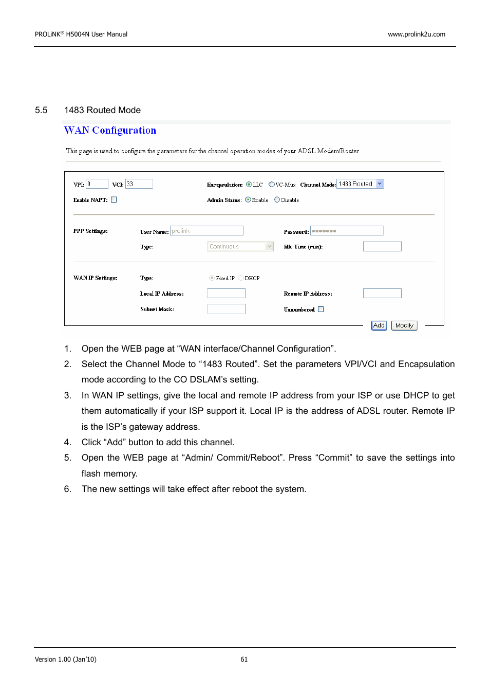PROLiNK H5004N Wireless-N User Manual | Page 62 / 68
