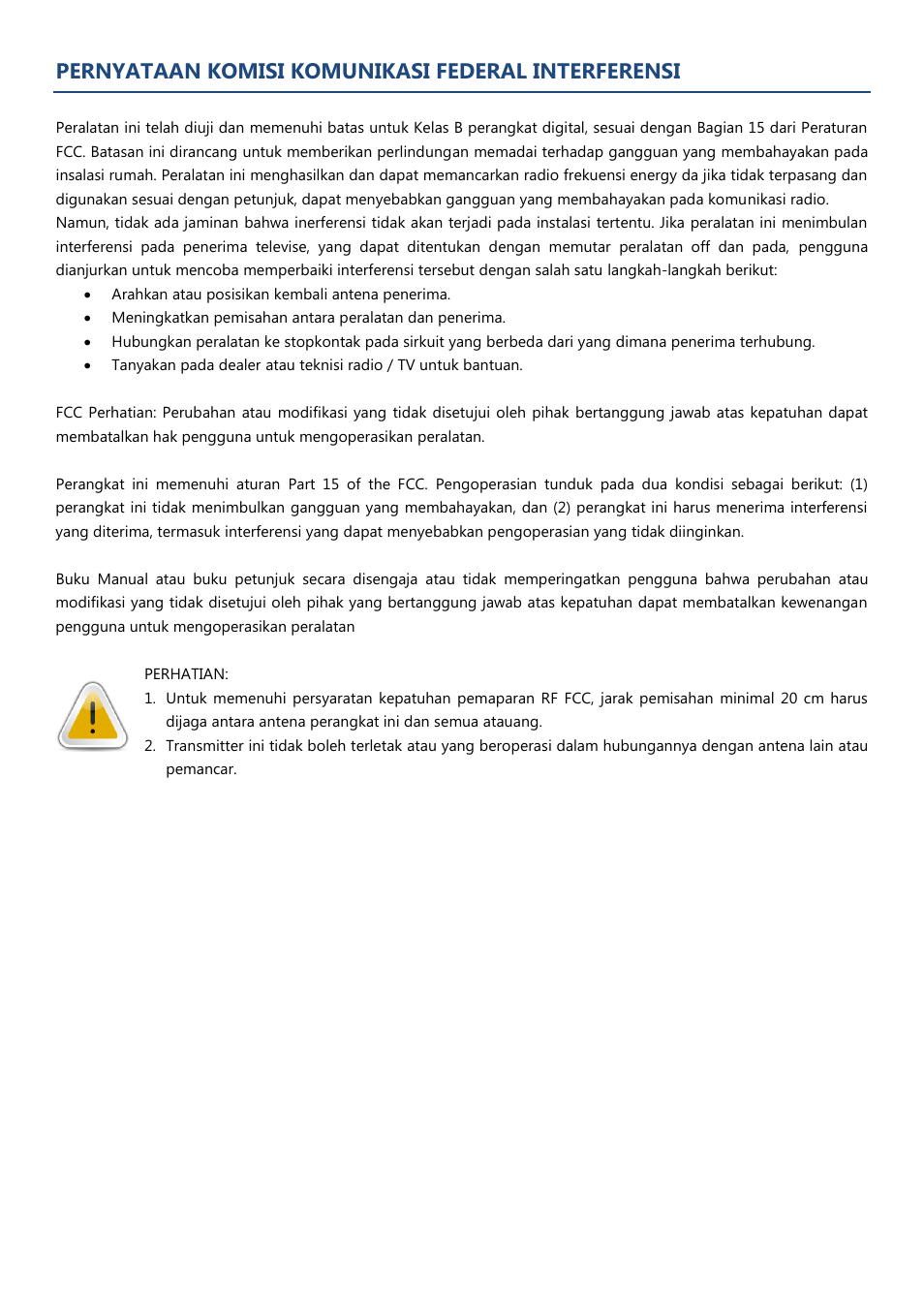 Pernyataan komisi komunikasi federal interferensi | PROLiNK WNR1008 User Manual User Manual | Page 53 / 101