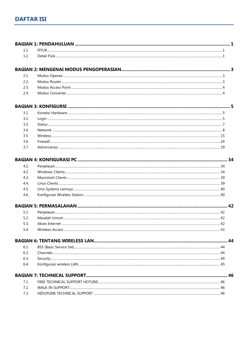 Daftar isi | PROLiNK WNR1008 User Manual User Manual | Page 54 / 101