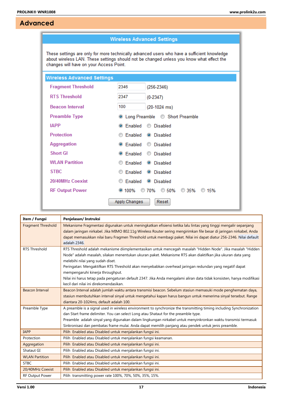 Advanced | PROLiNK WNR1008 User Manual User Manual | Page 71 / 101