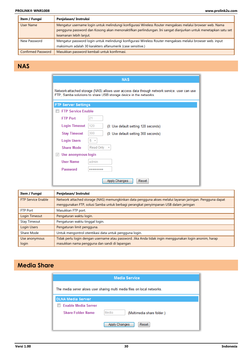 Media share | PROLiNK WNR1008 User Manual User Manual | Page 84 / 101