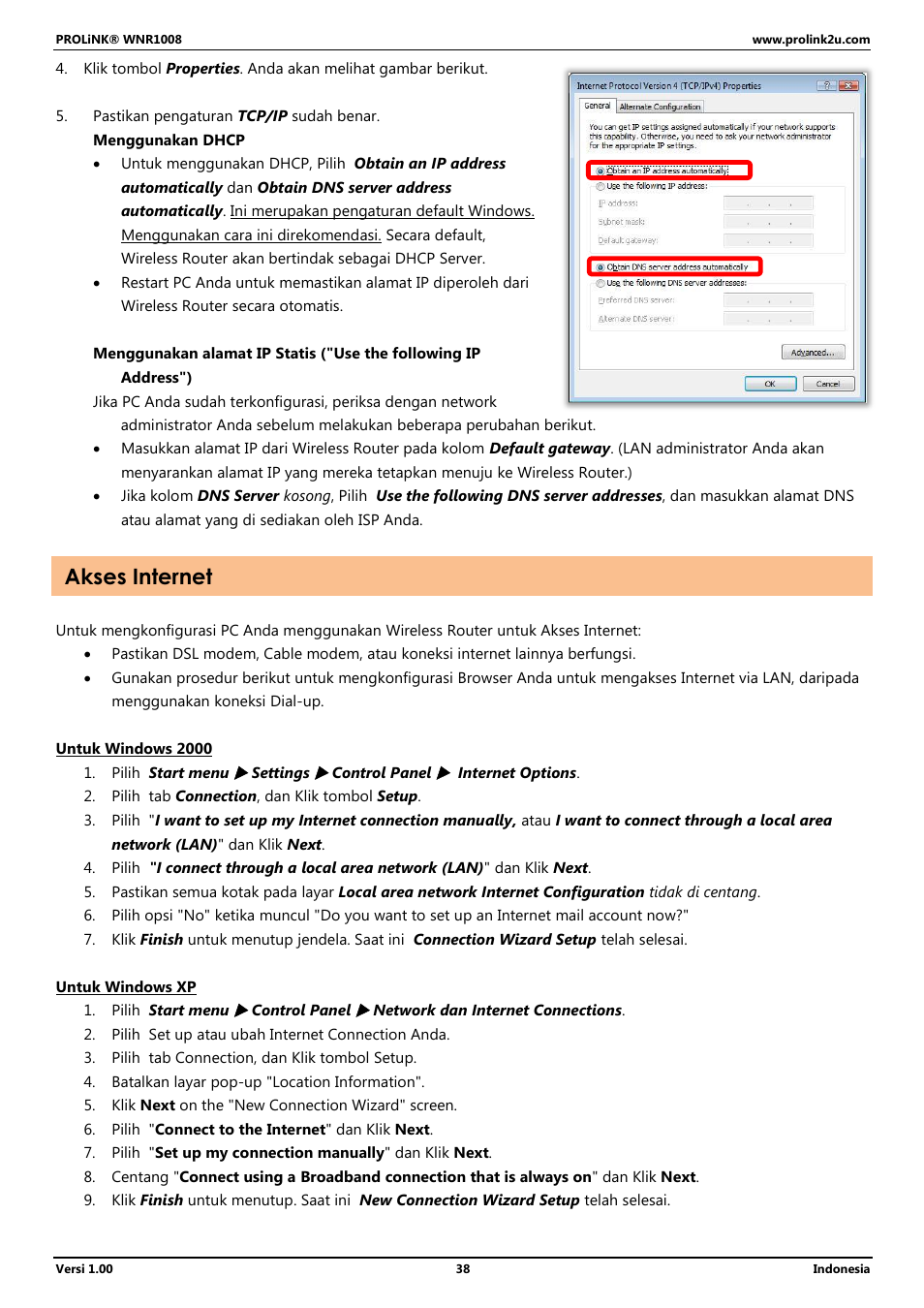 Akses internet | PROLiNK WNR1008 User Manual User Manual | Page 92 / 101