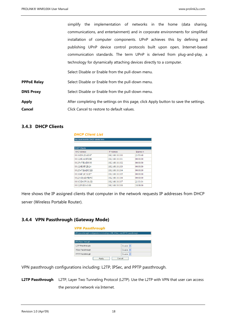 PROLiNK WNR1004 Wireless-N User manual User Manual | Page 21 / 66