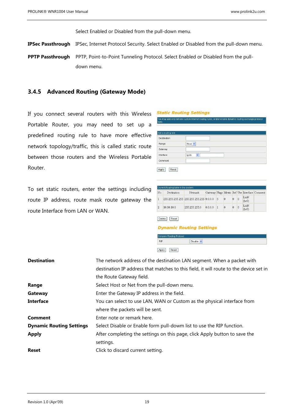 PROLiNK WNR1004 Wireless-N User manual User Manual | Page 22 / 66