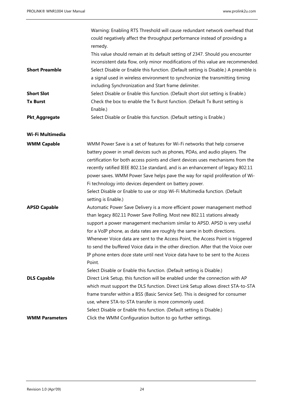 PROLiNK WNR1004 Wireless-N User manual User Manual | Page 27 / 66