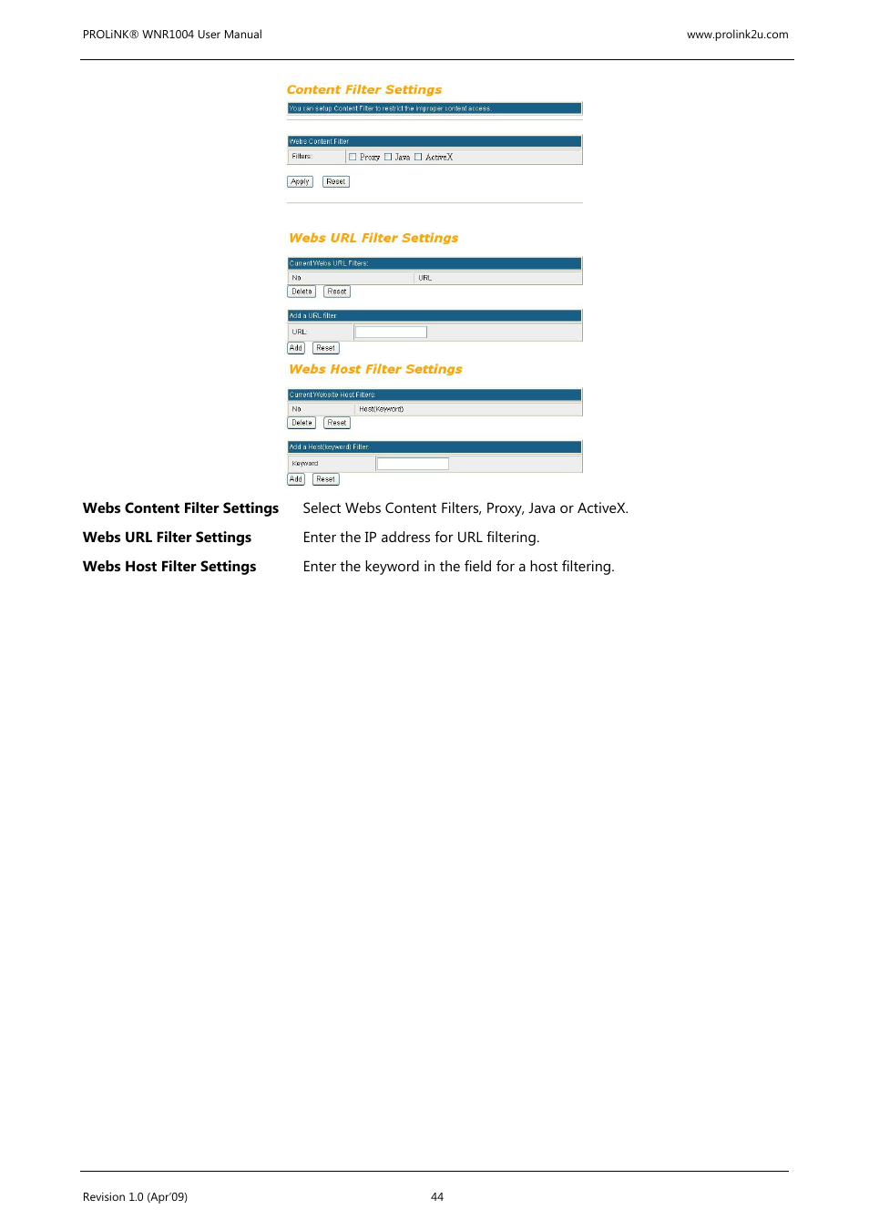 PROLiNK WNR1004 Wireless-N User manual User Manual | Page 47 / 66