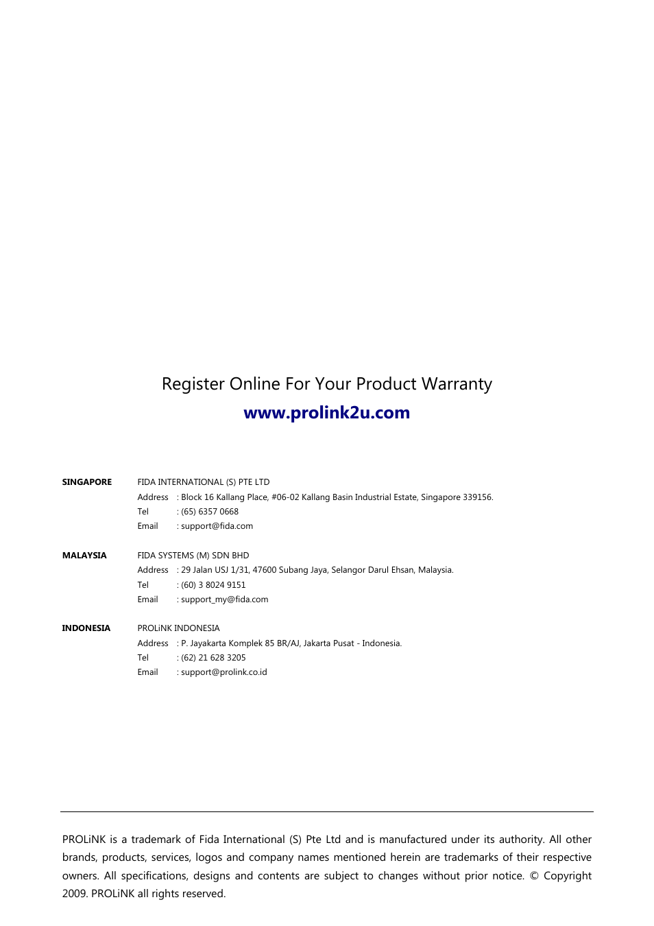 PROLiNK WNR1004 Wireless-N User manual User Manual | Page 66 / 66