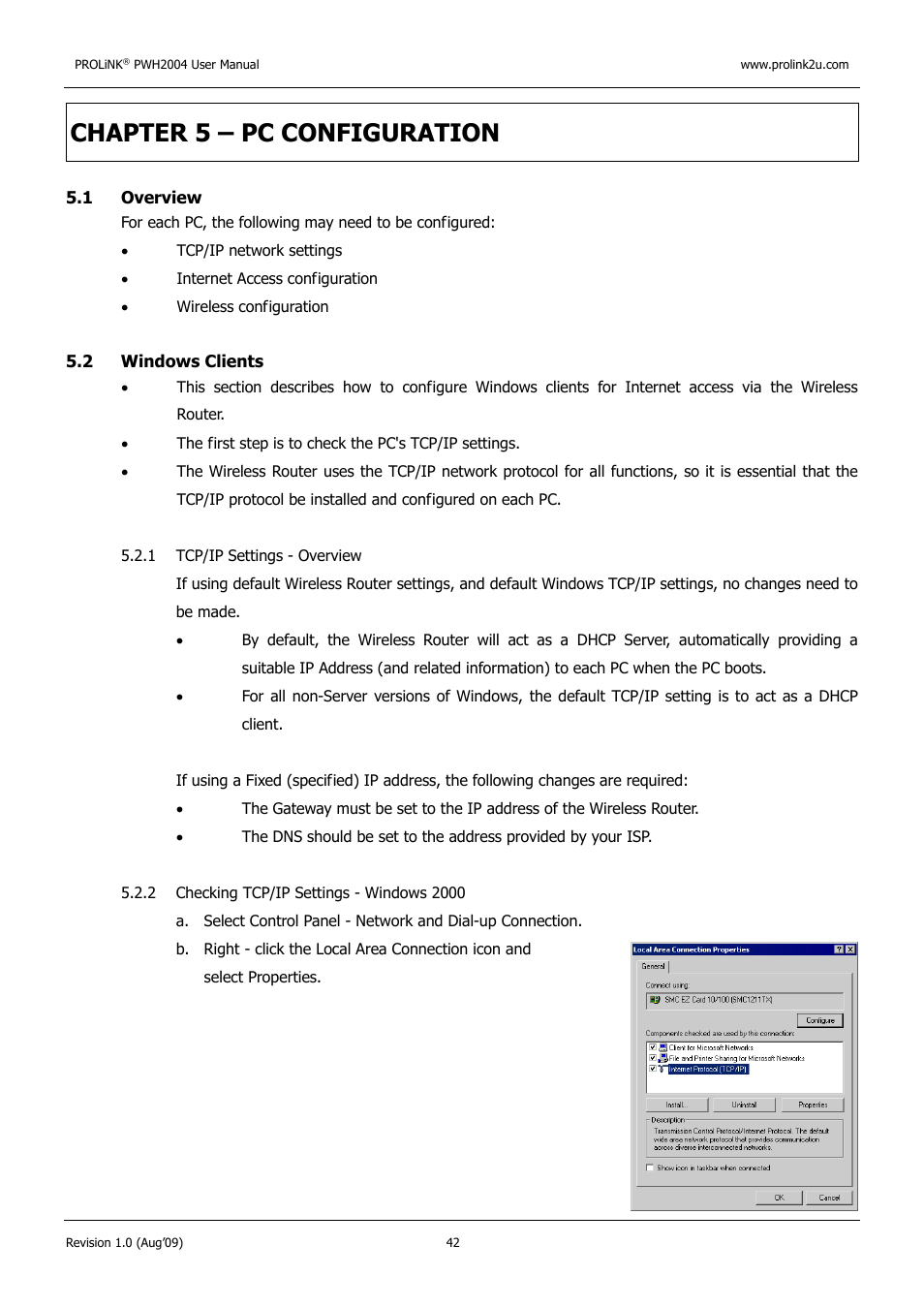 Chapter 5 – pc configuration | PROLiNK PWH2004 User Manual User Manual | Page 44 / 57